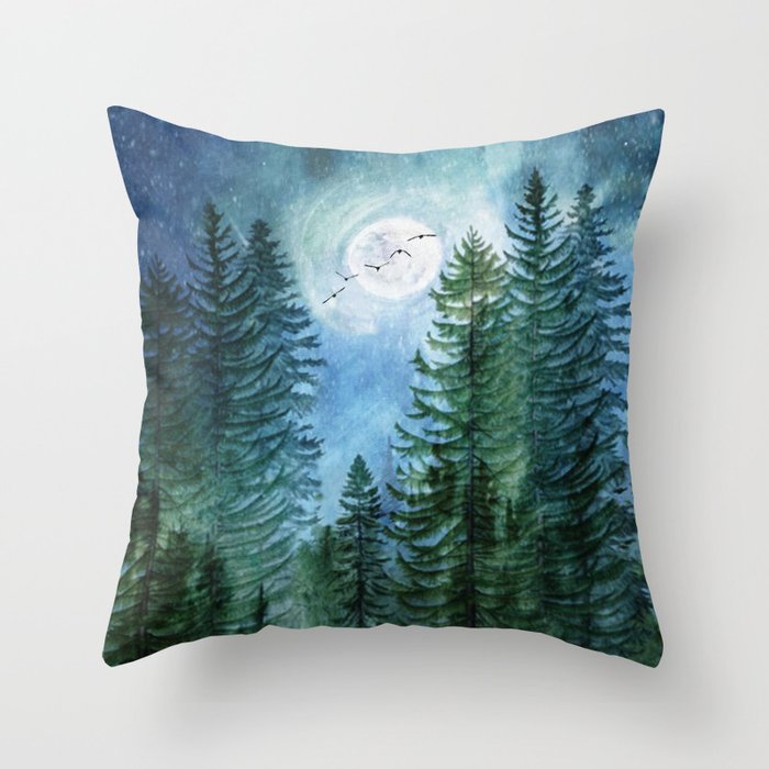 Silent Forest Throw Pillow