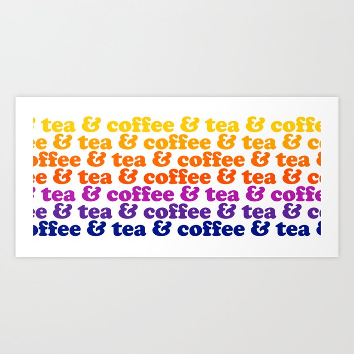 Coffee & Tea Rainbow Mug Art Print
