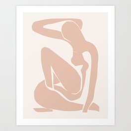 Blush Pink Matisse Nude I, Matisse Abstract Nude Artwork, Mid Century Boho Decor Art Print