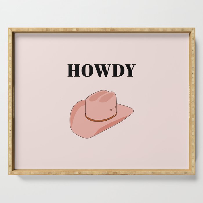 Howdy - Cowboy Hat Peach Serving Tray