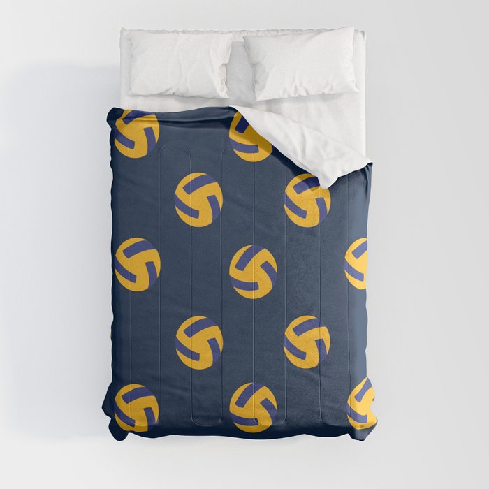 Blue Volleyball Print Sports Lover Pattern Comforter