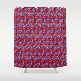 Red and blue Shower Curtain