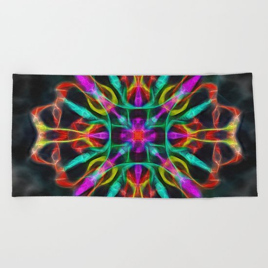 Vibrant shield decoration Beach Towel