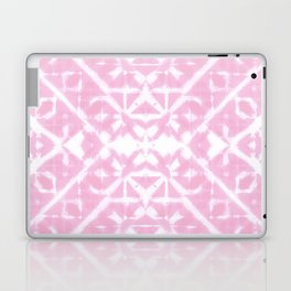 Pink and white diamond shibori tie-dye Laptop Skin