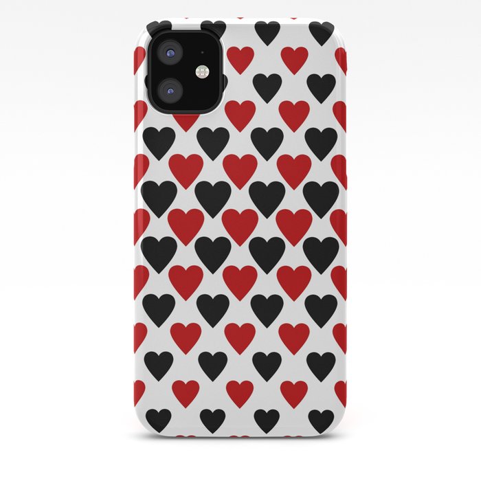 Black red heart pattern iPhone Case by davidzydd | Society6