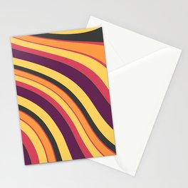 Liquid Retro Swirl Abstract Autumn Pattern Stationery Cards