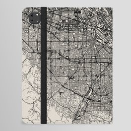 San Jose, USA - Black and White City Map - Minimal Aesthetic iPad Folio Case