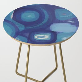 Zen Blue Abstract Shapes of Life  Side Table