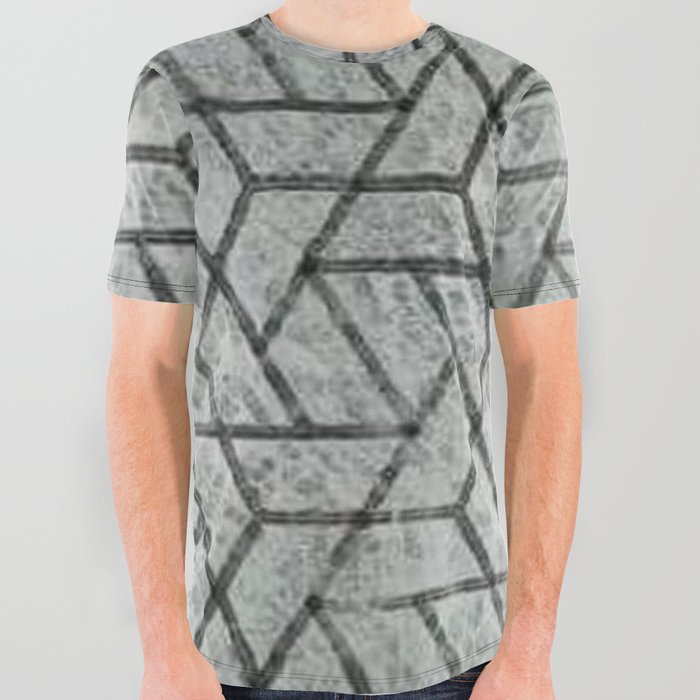 Contemporary blur textured geometry All Over Graphic Tee