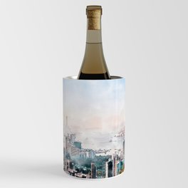Hong Kong City skyline painting / drawing/ Illustration Wine Chiller