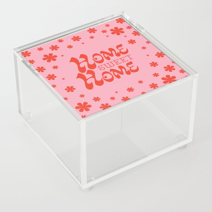 Home Sweet Home, Red and Pink Acrylic Box
