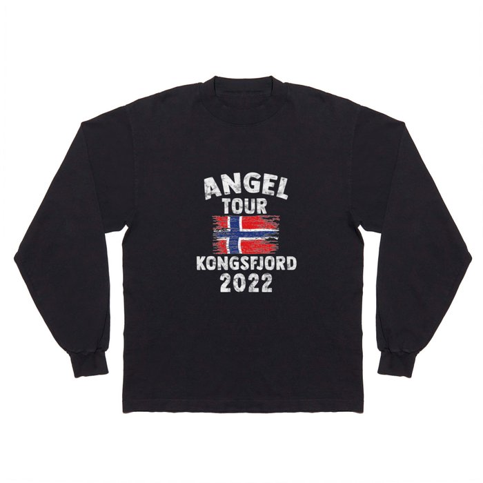 Kongsfjord 2022 - Angel Tour nach Norwegen mit Flagge Long Sleeve T Shirt
