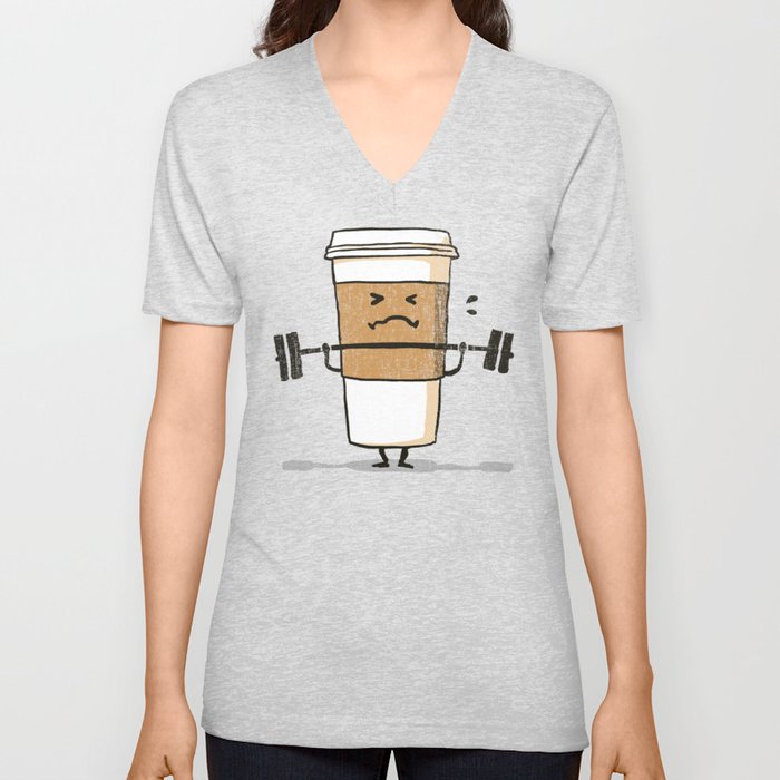 Strong Coffee V Neck T Shirt
