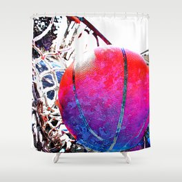 Basketball art print life 5b Shower Curtain