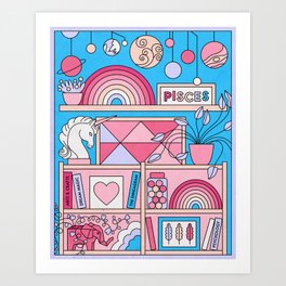 Pisces Playful Pastel Art Print