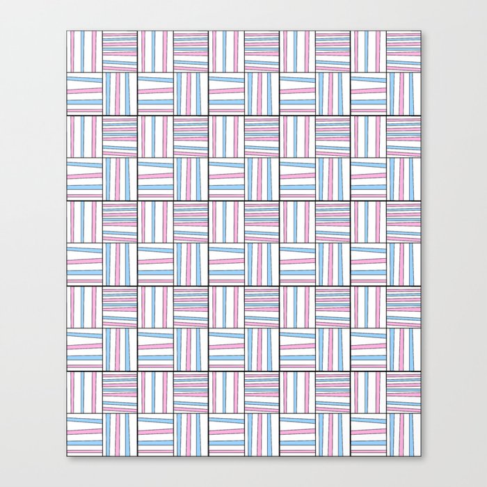 symetric tartan and gingham 11 -vichy, gingham,strip,square,geometric, sober,tartan Canvas Print