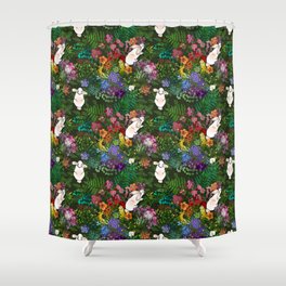 Rabbits in a Rainbow Garden  Shower Curtain