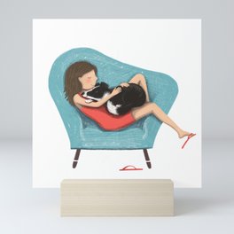 Pet cuddles Mini Art Print