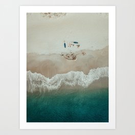 The Sea Shore (Color) Art Print | Water, Surfboard, Swimmers, River, Ocean, Surfers, Shoreline, Sea, Surfboards, People 