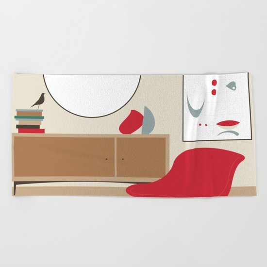 Inside Mid-century modern 01_19 Beach Towel