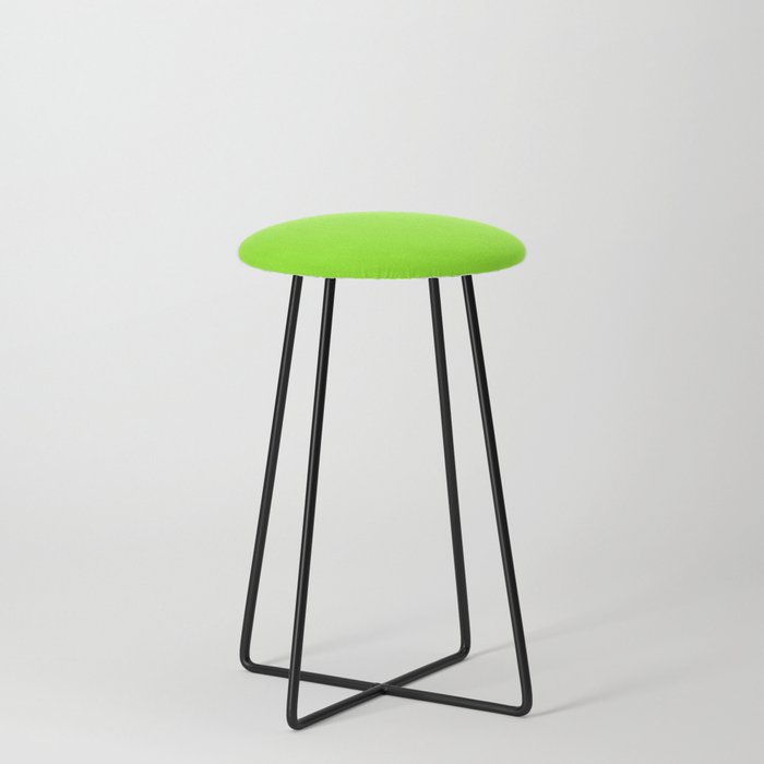 VIBRANT LIME SOLID COLOR. Plain Neon Green Counter Stool