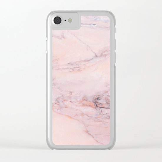 Blush Marble Clear iPhone Case