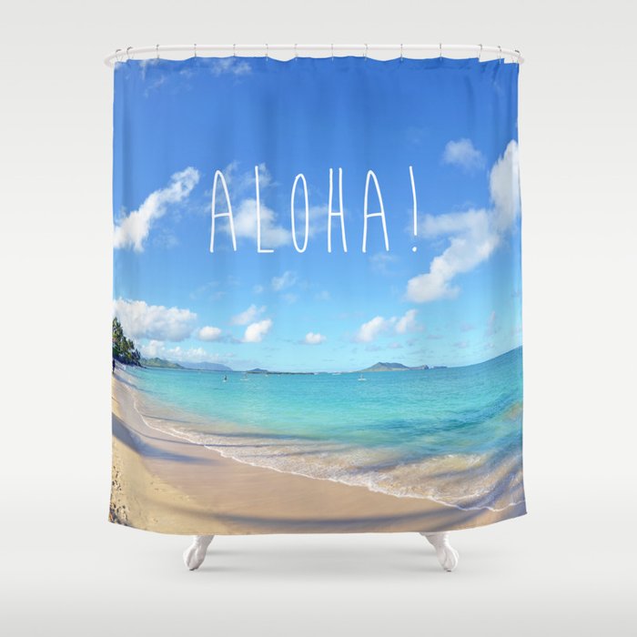 Lanikai Aloha v2 Shower Curtain