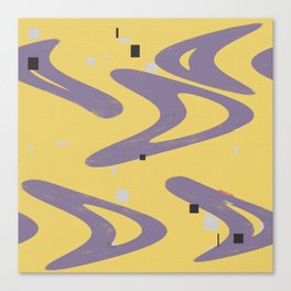 purple and yellow glitch art  Canvas Print