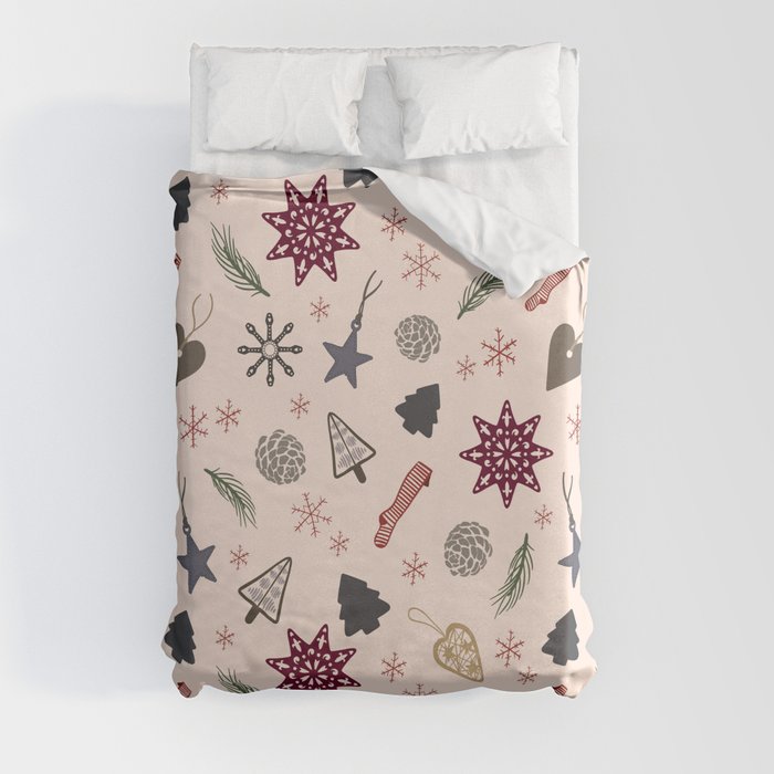 Nordic Christmas Theme Duvet Cover