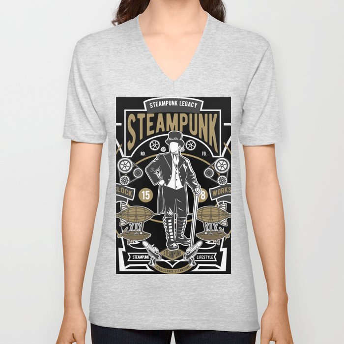 Steam Punk Pagacy V Neck T Shirt
