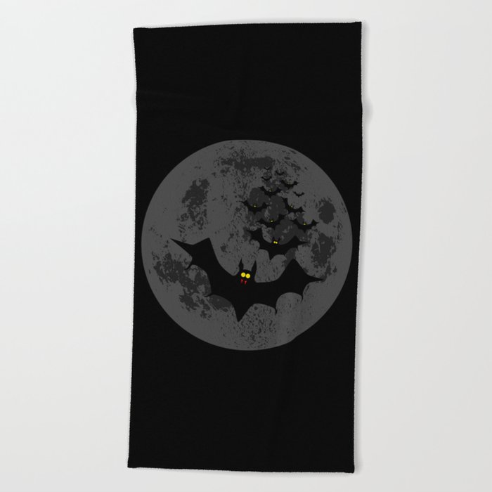 Vampire Bats Against The Dark Moon Beach Towel