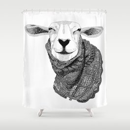 Knitting Sheep Shower Curtain