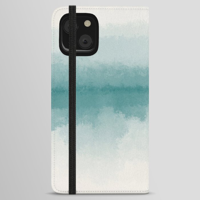 The Call of the Ocean 4 - Minimal Contemporary Abstract - White, Blue, Cyan iPhone Wallet Case