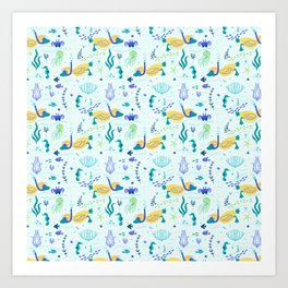 Ducks Snorkelling Art Print