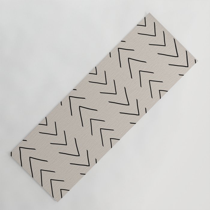 Mud Cloth Big Arrows Cream Yoga Mat