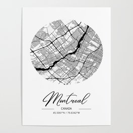 Montreal map coordinates Poster