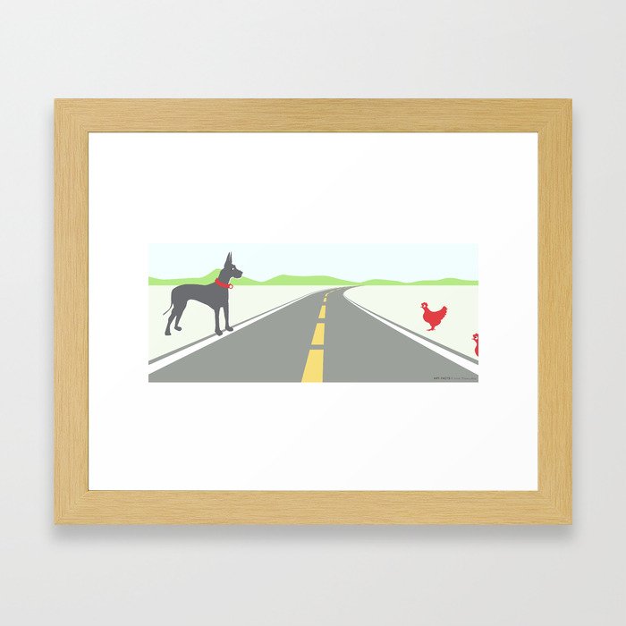 Chicken crossing Framed Art Print