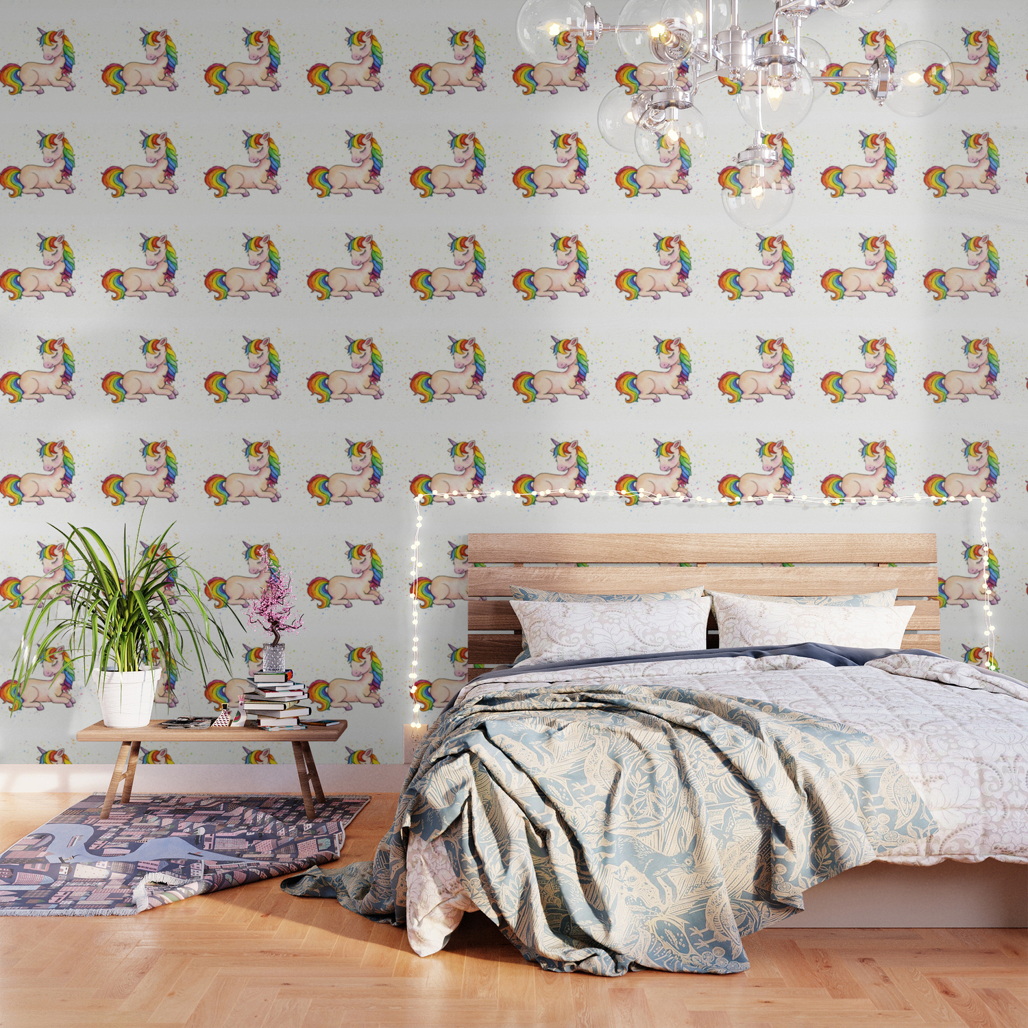 Sleeping Rainbow Unicorn Wallpaper By Olechka Society6