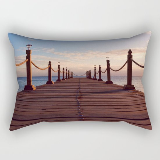 Sunset on the Pier (Lake Dock) Rectangular Pillow