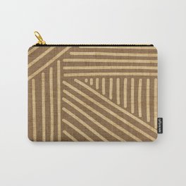 Golden ochre lines - textured abstract geometric Carry-All Pouch
