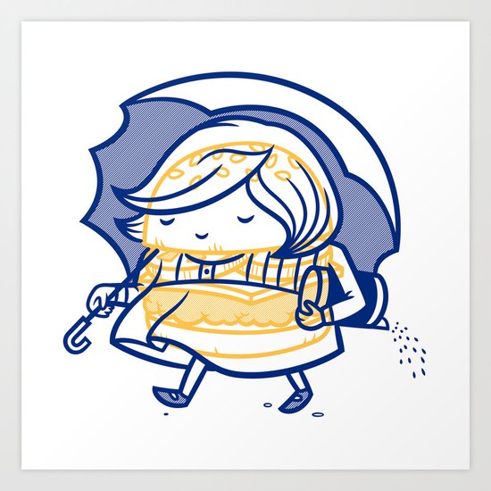 Cheeseburger Morton Salt Girl Art Print