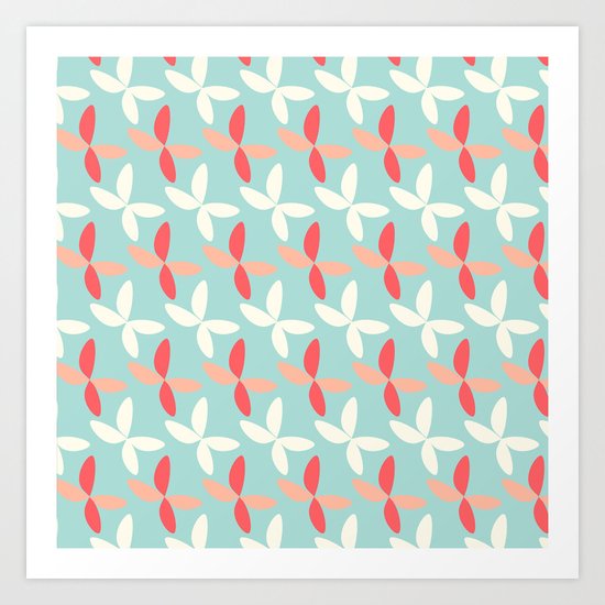 butterfly pattern retro color Art Print