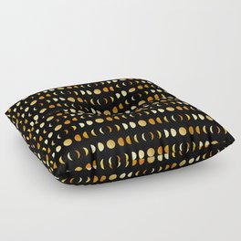 Celestial Moon phases in gold	 Floor Pillow