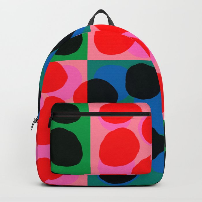 Mid-Century Modern Abstract Bubbles Hot Pink Backpack
