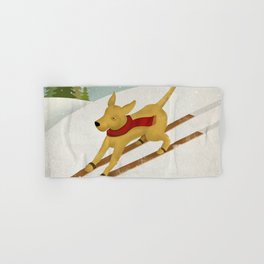 Yellow Labrador Dog Ski Hand & Bath Towel