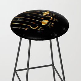 Night sky hanging moon and clouds Bar Stool