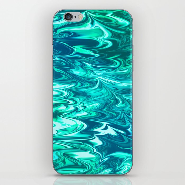 Blue Green Rippled Water Abstract iPhone Skin
