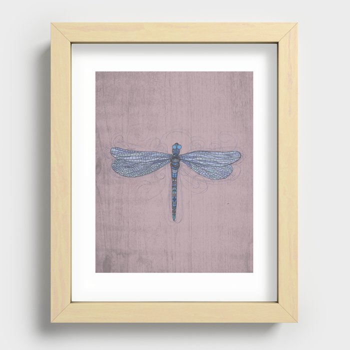 Deco Dragonfly Recessed Framed Print
