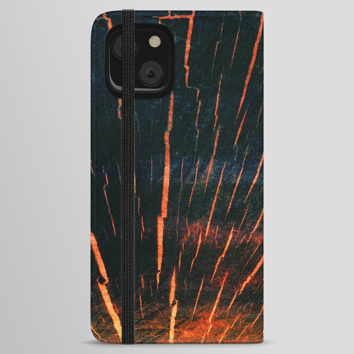 black and orange timber heartwood iPhone Wallet Case