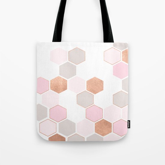 GEO HEXAGON ROSEGOLD PASTEL Tote Bag